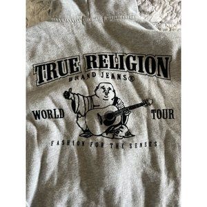 Medium Grey True Religion Zip-Up Sweater